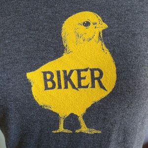 Gray t-shirt that says BIKER chick  🐥